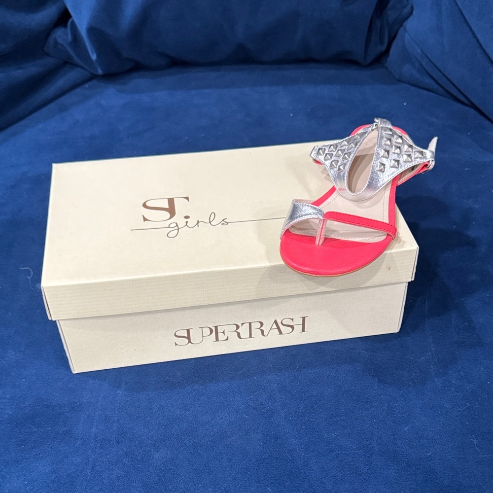 Supertrash Red and Silver Women's Sandals